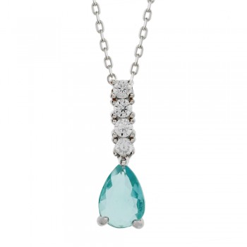 Collar gota de cristal azul Plata de Ley | Karissma