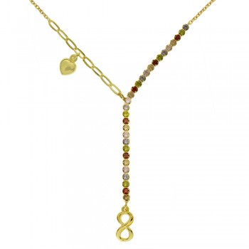 Collar corbatero con brillo & infinito Plata de Ley | Karissma