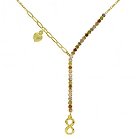 Collar corbatero con brillo & infinito Plata de Ley | Karissma