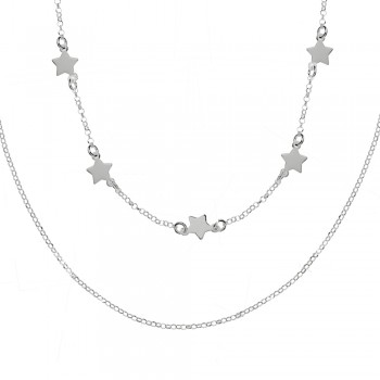Collar doble con estrellas Plata de Ley | Karissma