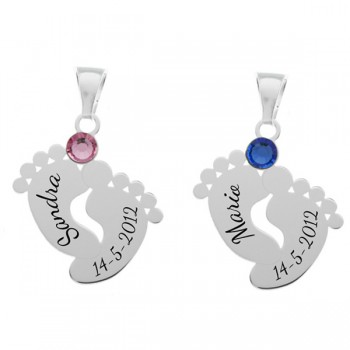 Colgante pies con circonita de Plata de Ley - Karissma