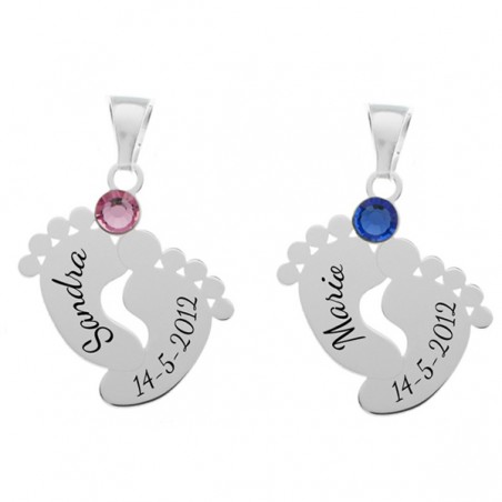 Colgante pies con circonita de Plata de Ley - Karissma