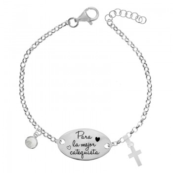 Pulsera de la catequista Plata de Ley - Karissma