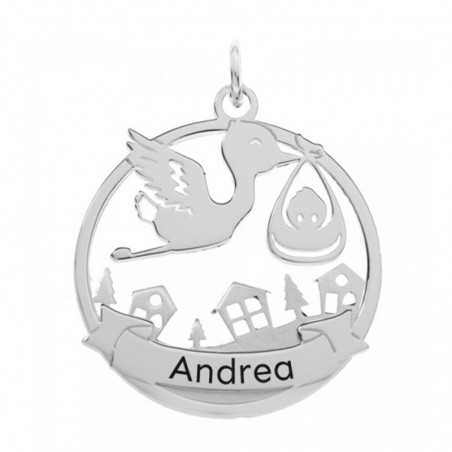 Colgante cigüeña nacimiento Plata de Ley - Karissma