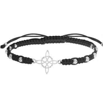 Pulsera ajustable Nudo de Bruja Plata de Ley| Karissma