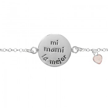 Pulsera Mi mami la mejor Plata de Ley 2