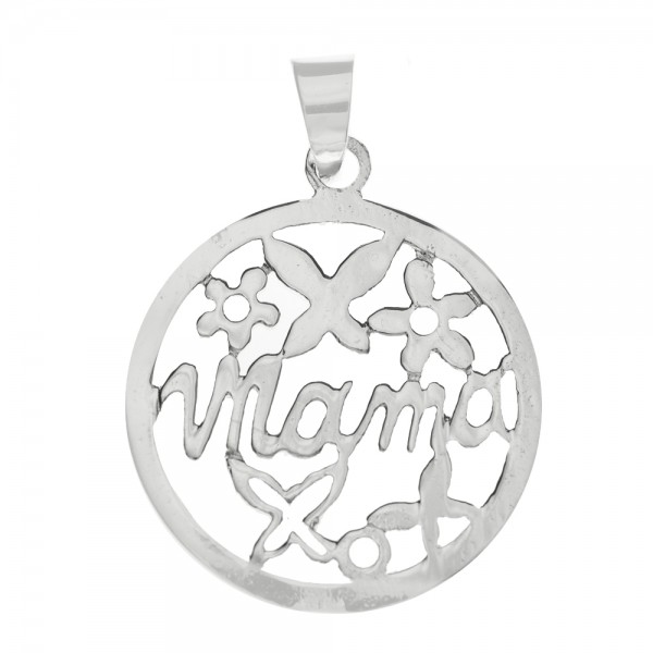 Colgante mamá flores y mariposas Plata de Ley - Karissma