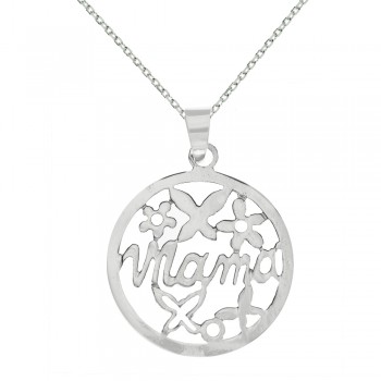 Colgante mamá flores y mariposas Plata de Ley - Karissma