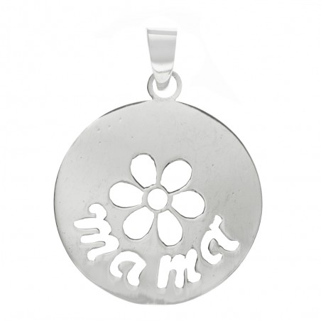 Colgante mamá flor calada Plata de Ley - Karissma