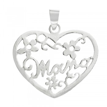 Colgante corazón Mamá Plata de Ley