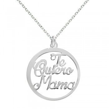 Collar Te Quiero Mamá Plata de Ley
