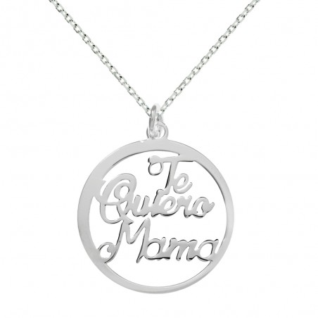 Collar Te Quiero Mamá Plata de Ley