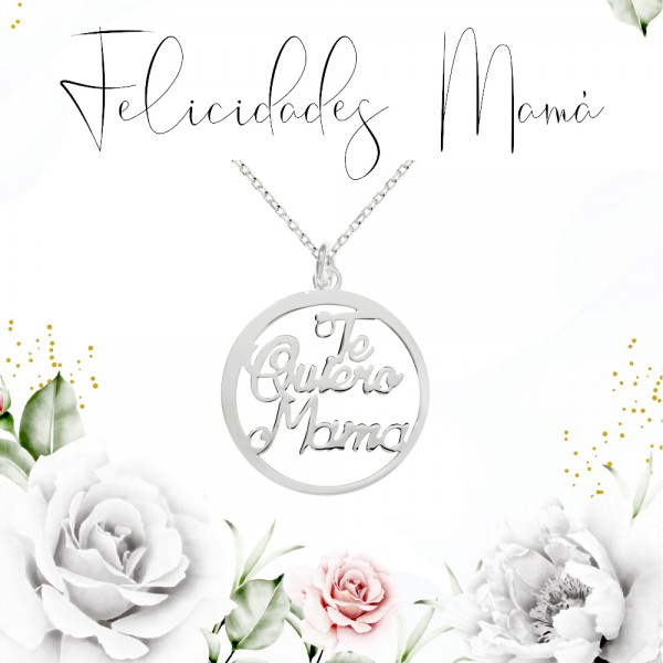 Collar Te Quiero Mamá Plata de Ley