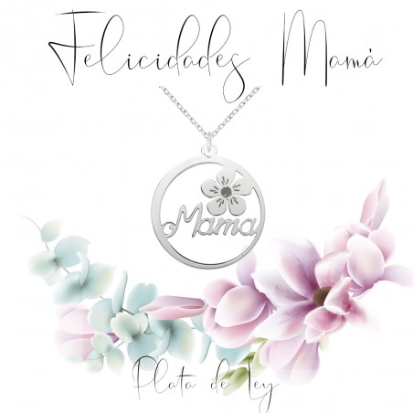 Colgante mamá Plata lisa de Ley 925