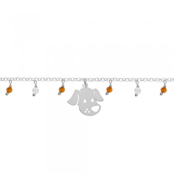 Pulsera con perro y abalorios mini Plata de Ley | Karissma 2