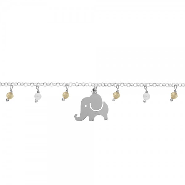 Pulsera con elefante y abalorios mini Plata de Ley | Karissma