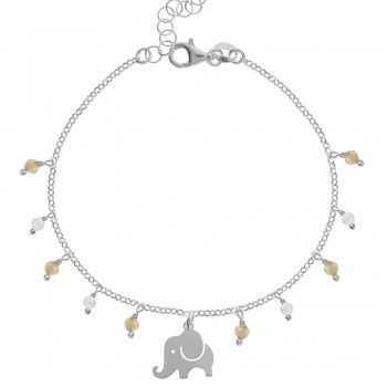 Pulsera con elefante y abalorios mini Plata de Ley | Karissma