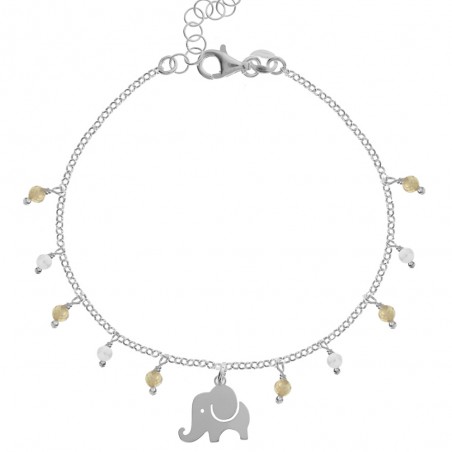 Pulsera con elefante y abalorios mini Plata de Ley | Karissma