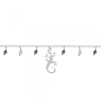 Pulsera con salamandra y abalorios mini Plata de Ley | Karissma 2