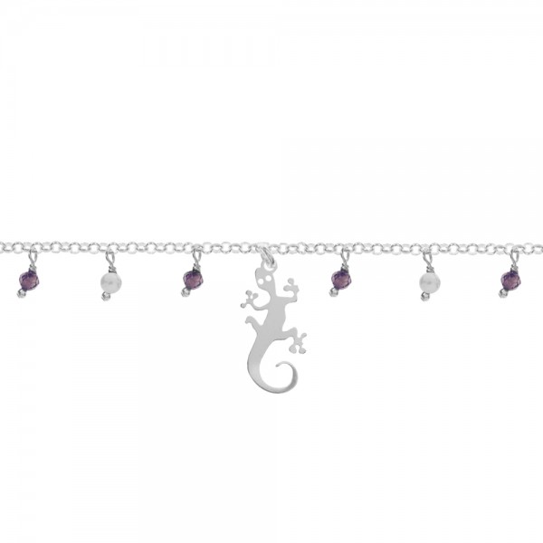 Pulsera con salamandra y abalorios mini Plata de Ley | Karissma