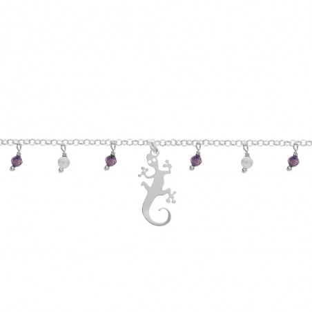 Pulsera con salamandra y abalorios mini Plata de Ley | Karissma