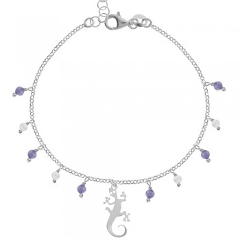 Pulsera con salamandra y abalorios mini Plata de Ley | Karissma