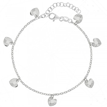 Pulsera con mini corazones de cristal Plata de Ley | Karissma