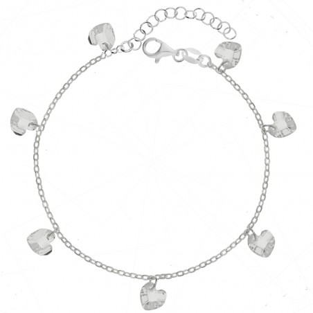 Pulsera con mini corazones de cristal Plata de Ley | Karissma