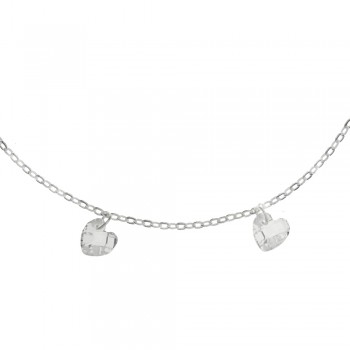 Pulsera con mini corazones de cristal Plata de Ley | Karissma 2