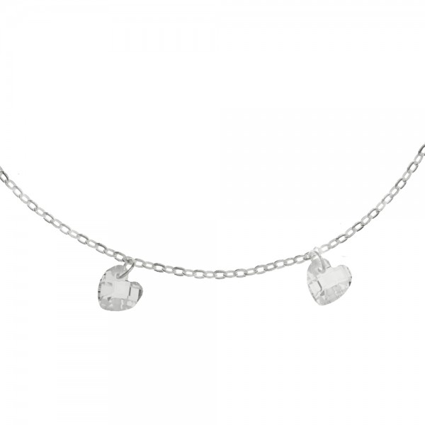 Pulsera con mini corazones de cristal Plata de Ley | Karissma