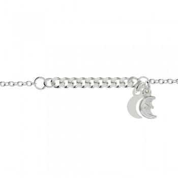 Pulsera centro grumet con estrella y luna Plata de Ley - Karissma 2
