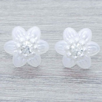 Pendientes flor perlada Plata de Ley 925