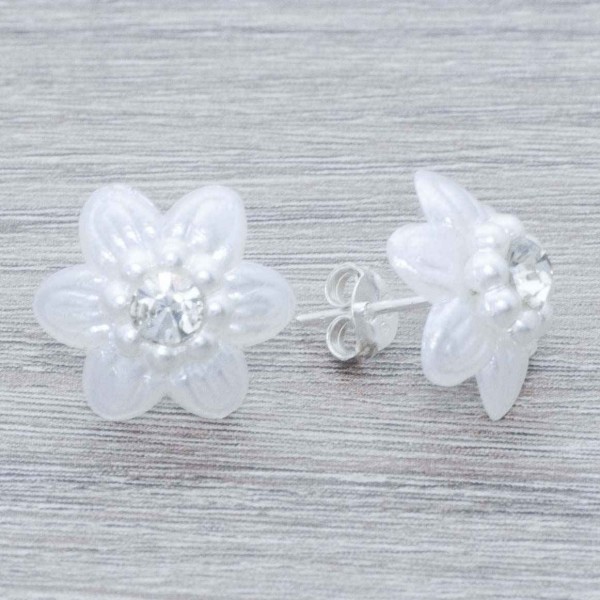 Pendientes flor perlada Plata de Ley 925