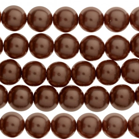 Tira perlas de cristal marrón teja - Karissma