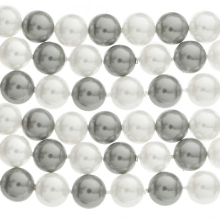 Tira perlas de cristal mix color blanco - gris - Karissma
