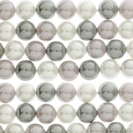 Tira perlas de cristal mix color blanco - gris - malva - Karissma