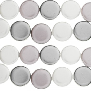 Tira 40 cm perlas plana color mix blanco - gris - malva - Karissma