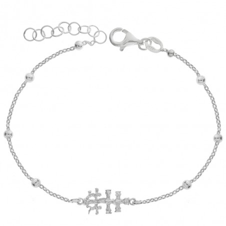 Pulsera cruz de Caravaca de bolitas Plata de Ley | Karissma