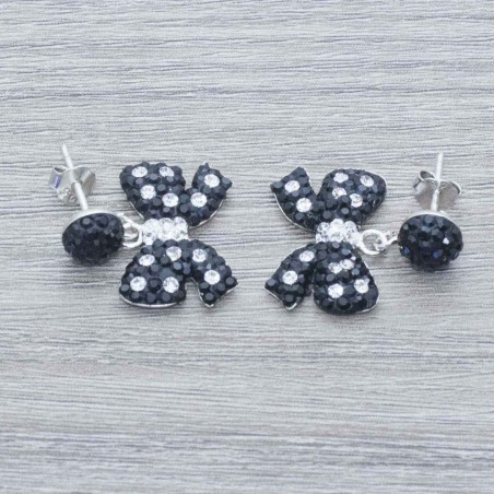 Pendientes lazo con circonita Plata de Ley 925