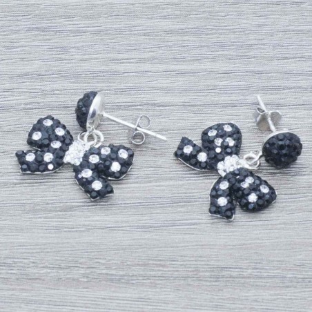 Pendientes lazo con circonita Plata de Ley 925