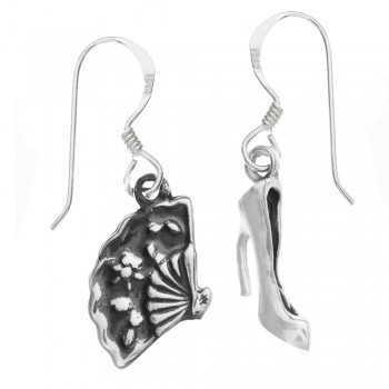 Pendientes abanico y tacón Plata de Ley - Karissma