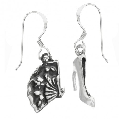 Pendientes abanico y tacón Plata de Ley - Karissma