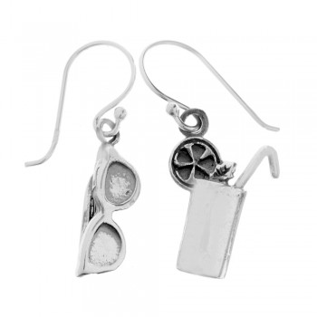 Pendientes gafas y cóctel Plata de Ley - Karissma