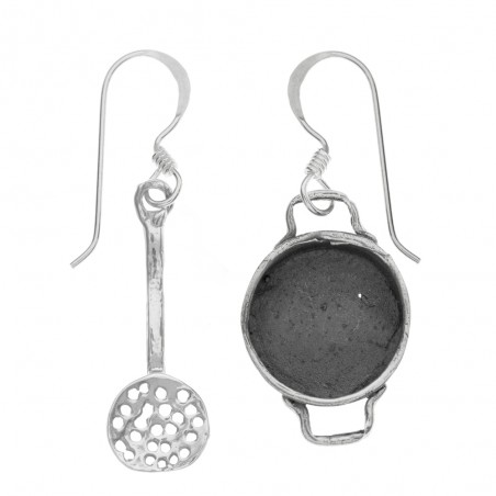 Pendientes de la cocinera Plata de Ley - Karissma