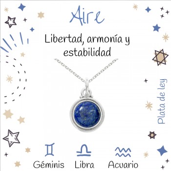 Collar lapislázuli horóscopo Aire Plata de Ley - Karissma