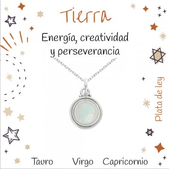 Collar piedra de luna horóscopo Tierra Plata de Ley - Karissma