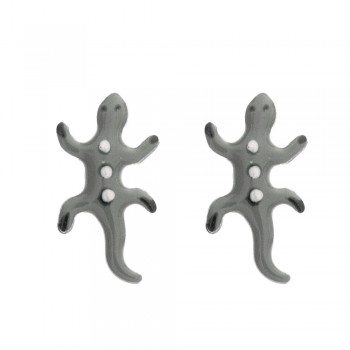 Pendientes salamandra esmaltada Plata de Ley - Karissma