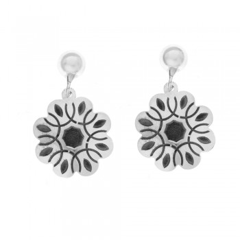 Pendientes flor mandala Plata de Ley - Karissma
