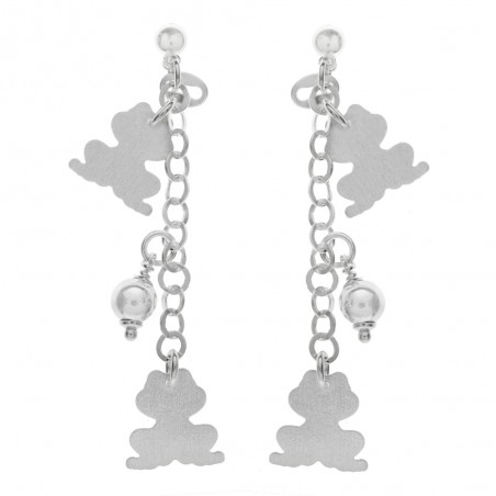 Pendientes largos con ranitas Plata de Ley - Karissma