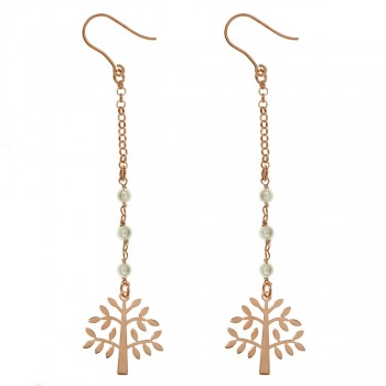 Pendientes largos con árbol de la vida Plata de Ley - Karissma